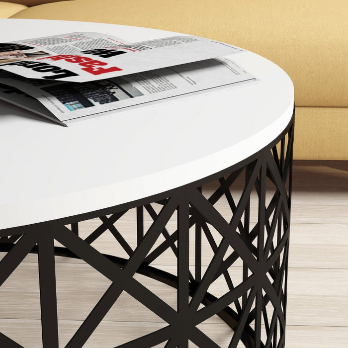 Hanah Home Selin Metal Ferforje Blanco y Negro